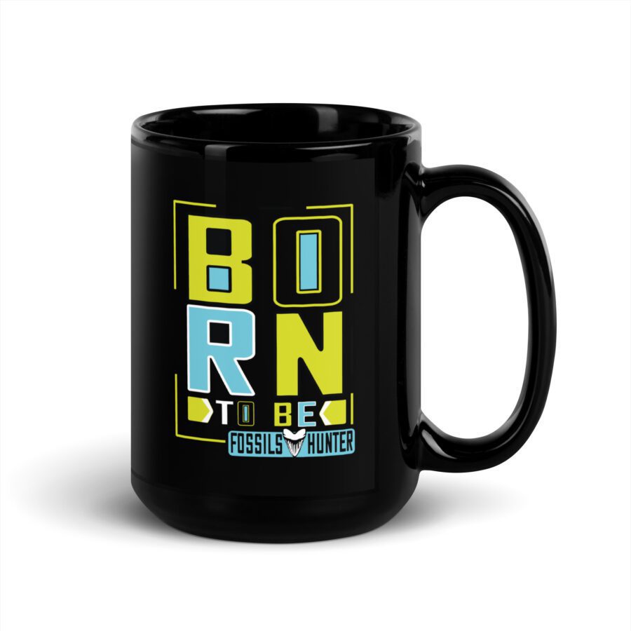 Born to Be Fossils Hunter Black Mug - Image 2