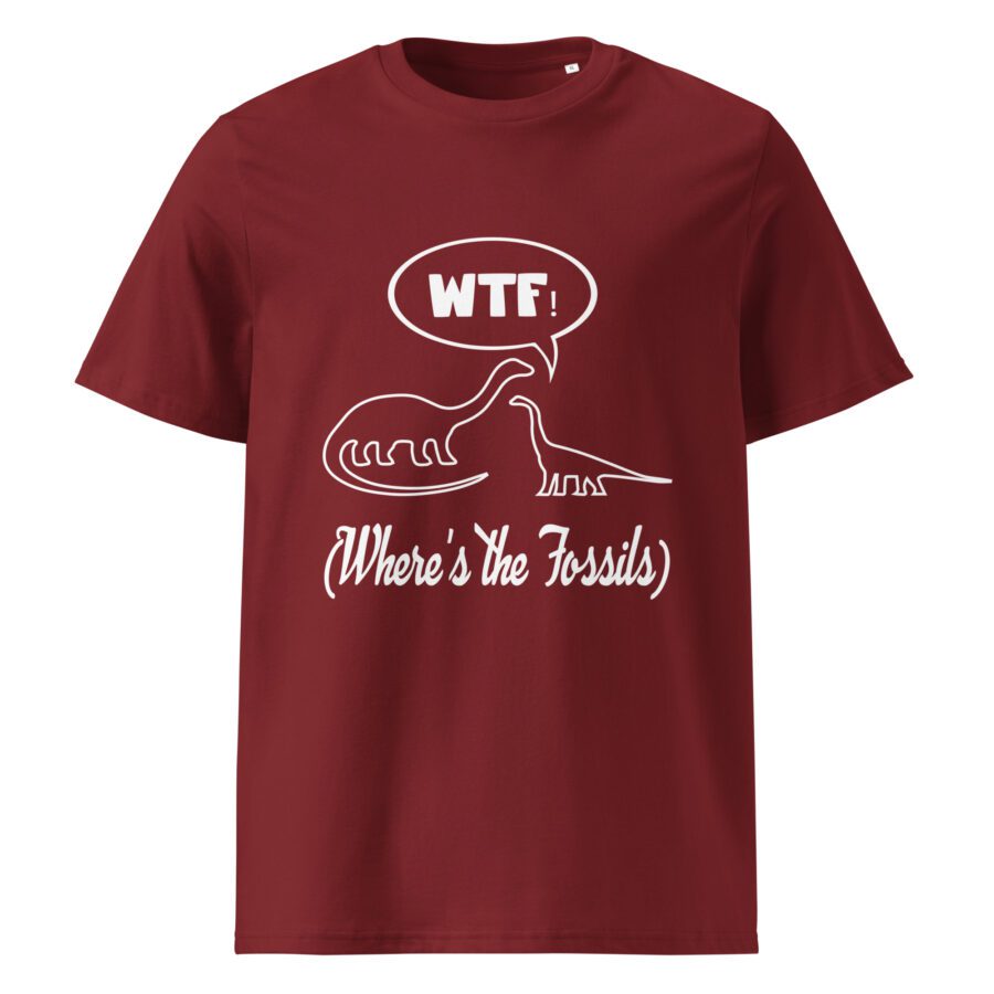 "WTF Where's The Fossils" - Unisex cotton t-shirt - Image 4