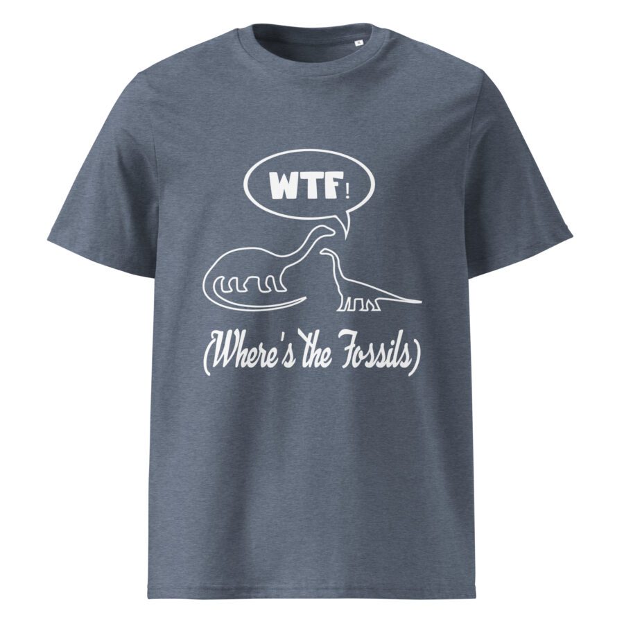"WTF Where's The Fossils" - Unisex cotton t-shirt - Image 9