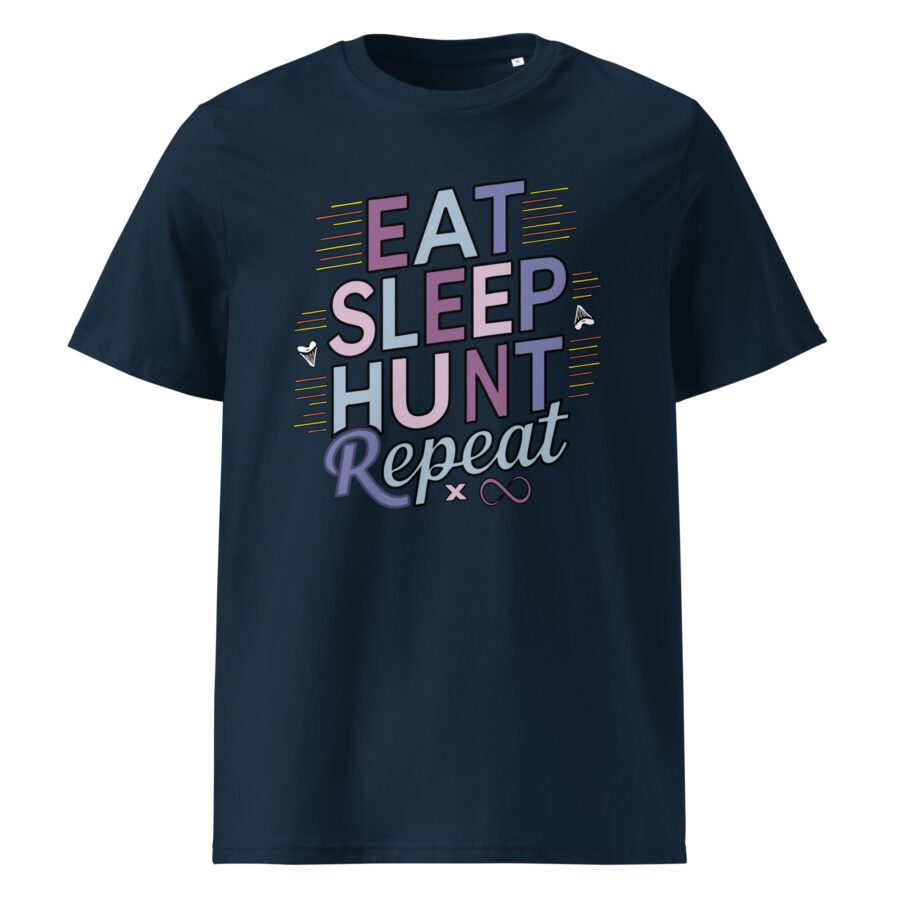 "Eat Sleep Hunt Repeat" Unisex organic cotton t-shirt - Image 2