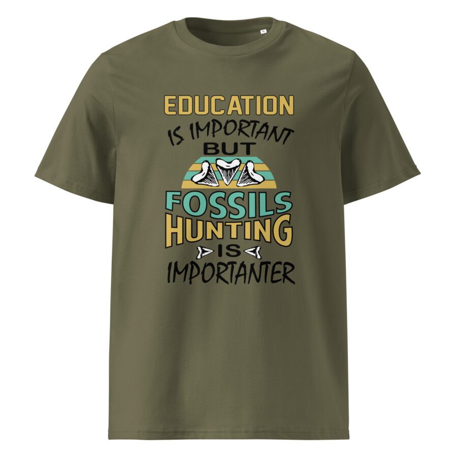Education is Important but Fossil Hunting is Importanter Unisex cotton t-shirt - Image 4