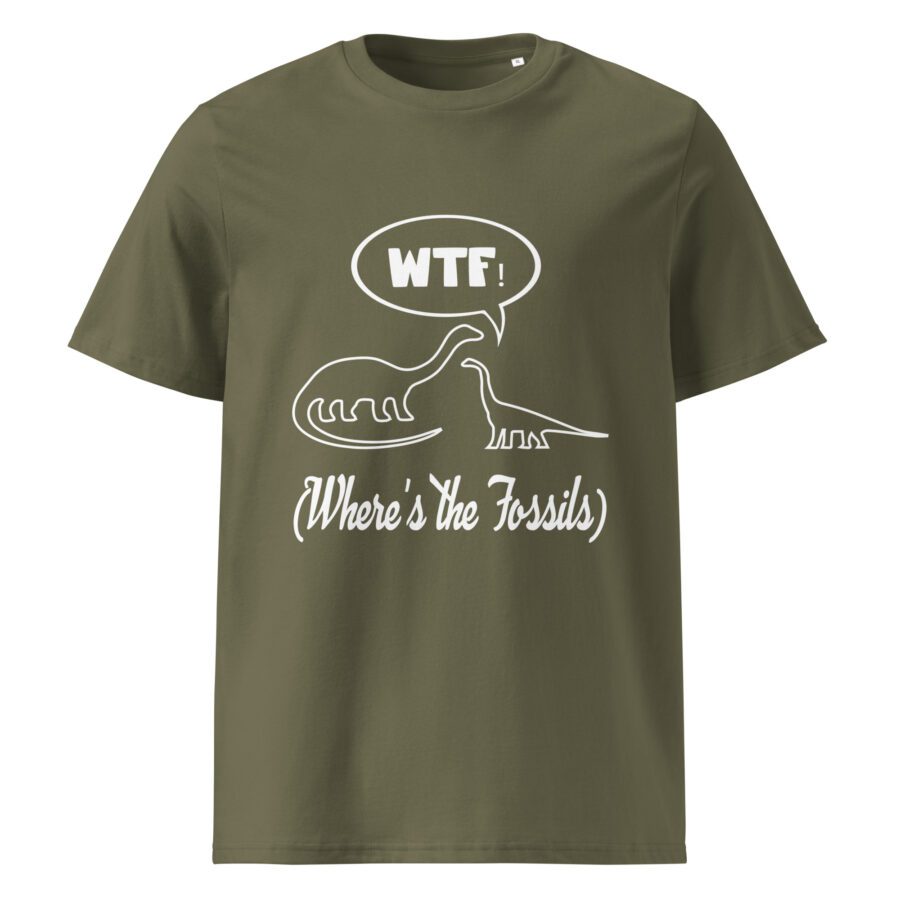 "WTF Where's The Fossils" - Unisex cotton t-shirt - Image 8