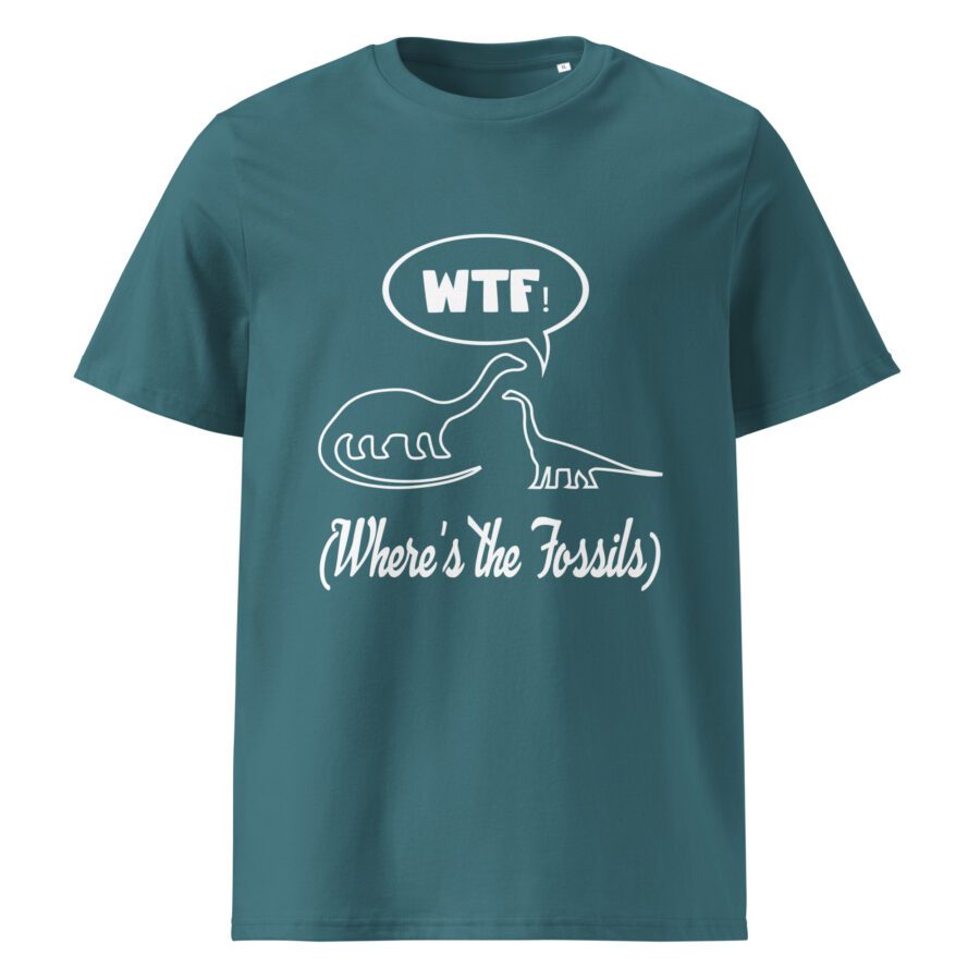 "WTF Where's The Fossils" - Unisex cotton t-shirt - Image 7