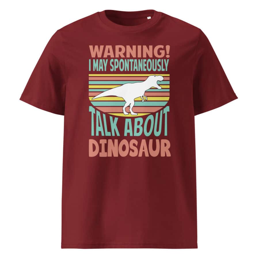 Warning! I'm Spontaneously Talking About Dinosaur Unisex cotton t-shirt - Image 4