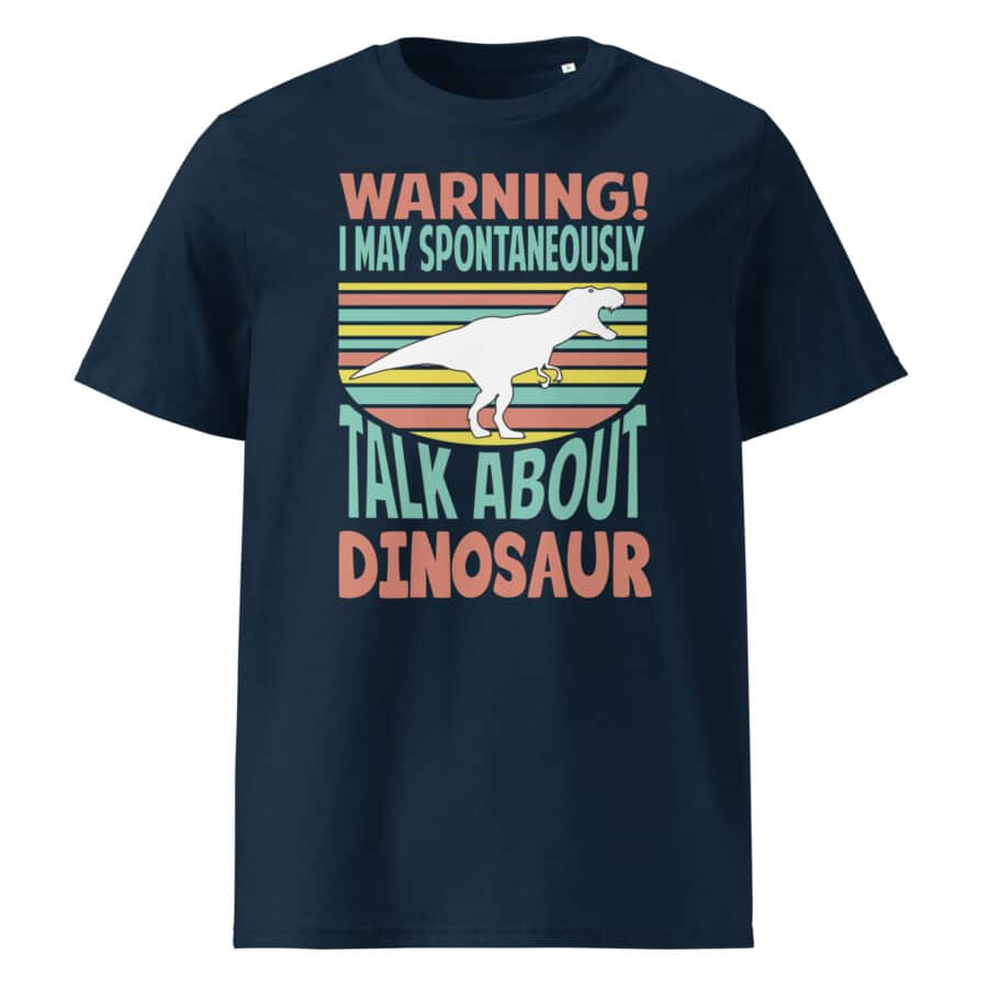Warning! I'm Spontaneously Talking About Dinosaur Unisex cotton t-shirt - Image 2