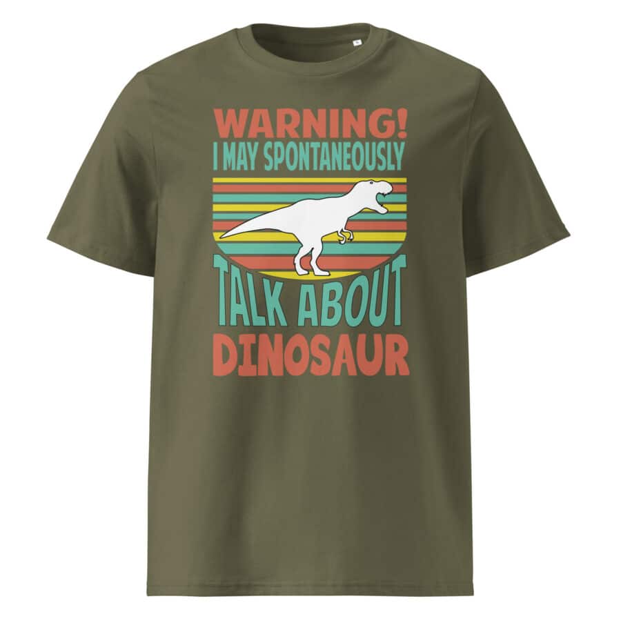 Warning! I'm Spontaneously Talking About Dinosaur Unisex cotton t-shirt - Image 7